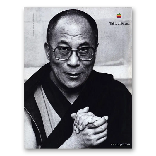 1998 Apple Computer Think Different Dalai Lama Vintage Magazine Print Ad