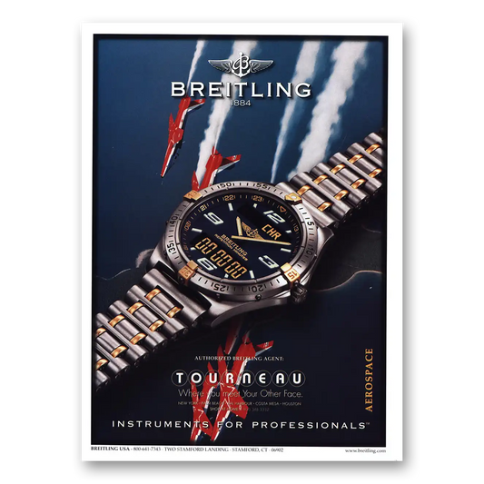 1998 Breitling Watch Aerospace Vintage Magazine Print Ad