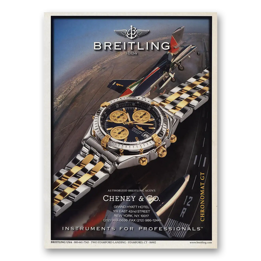 1998 Breitling Watch Chronomat GT Vintage Magazine Print Ad