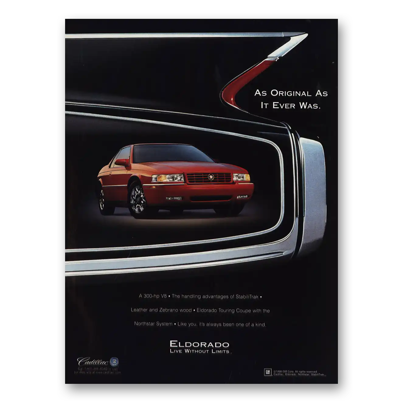 1998 Cadillac Eldorado As Original As It Ever Was Vintage Magazine Print Ad