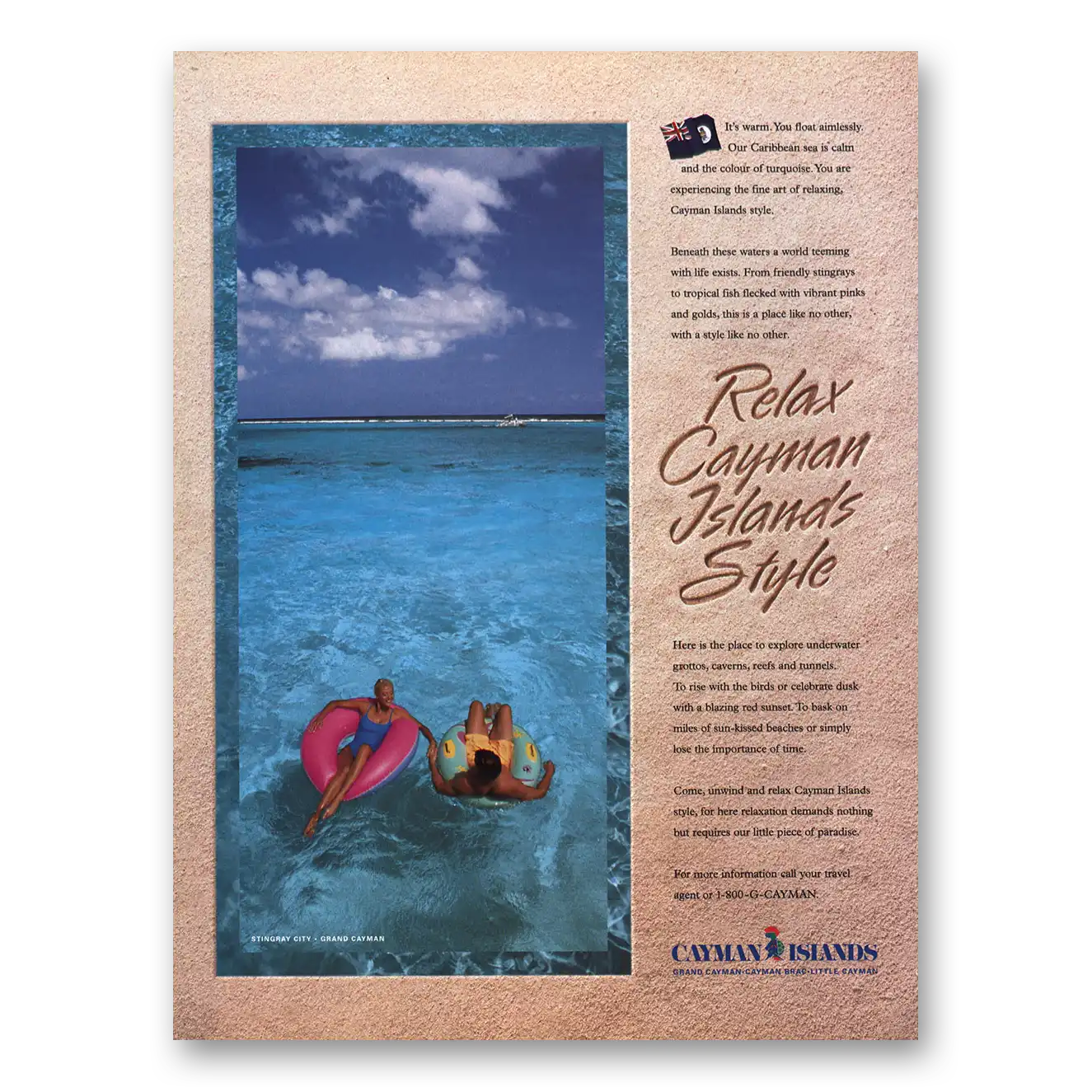 1998 Cayman Islands Relax Cayman Islands Style Vintage Magazine Print Ad