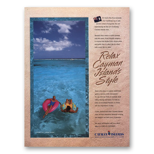 1998 Cayman Islands Relax Cayman Islands Style Vintage Magazine Print Ad