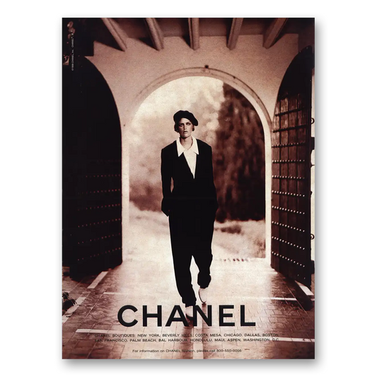 1998 Chanel Fashion Black Suit Vintage Magazine Print Ad