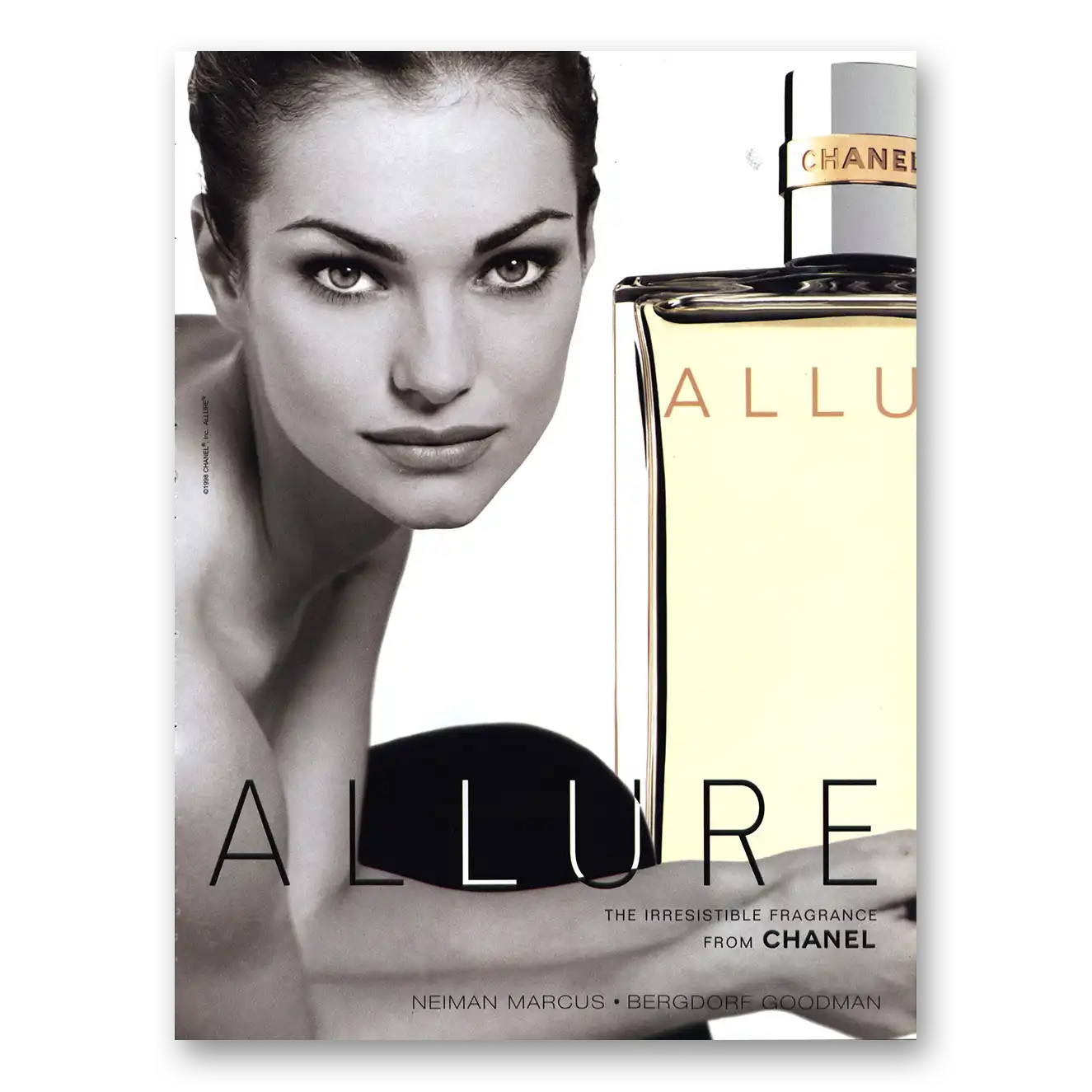 1998 Chanel Allure Perfume Irresistible Fragrance Vintage Magazine Print Ad