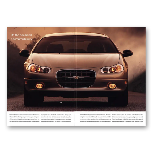 1998 Chrysler LHS On the One Hand It Screams Luxury Vintage Magazine Print Ad