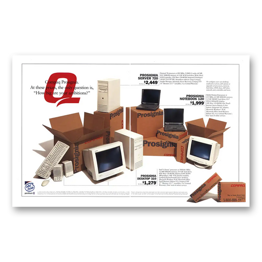 1998 Compaq Computer Prosignia Brochure Vintage Magazine Print Ad