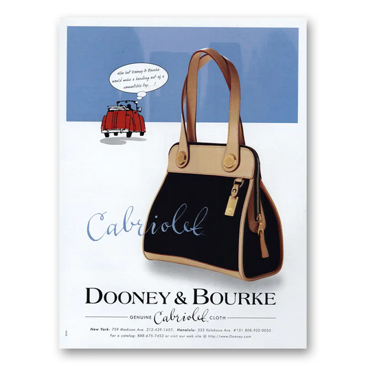 1998 Dooney & Bourke Handbag Cabriolet Cloth Vintage Magazine Print Ad