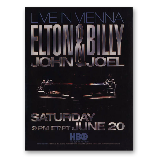 1998 Elton John and Billy Joel Live In Vienna Vintage Magazine Print Ad