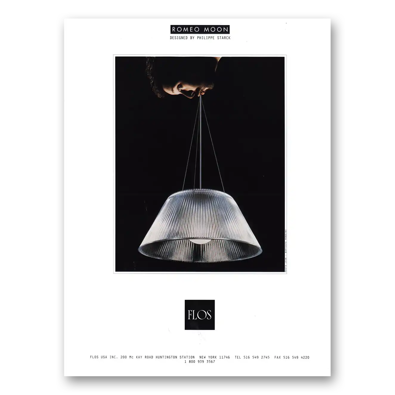 1998 Flos Lighting Romeo Moon Designed by Philippe Starck Vintage Magazine Print Ad