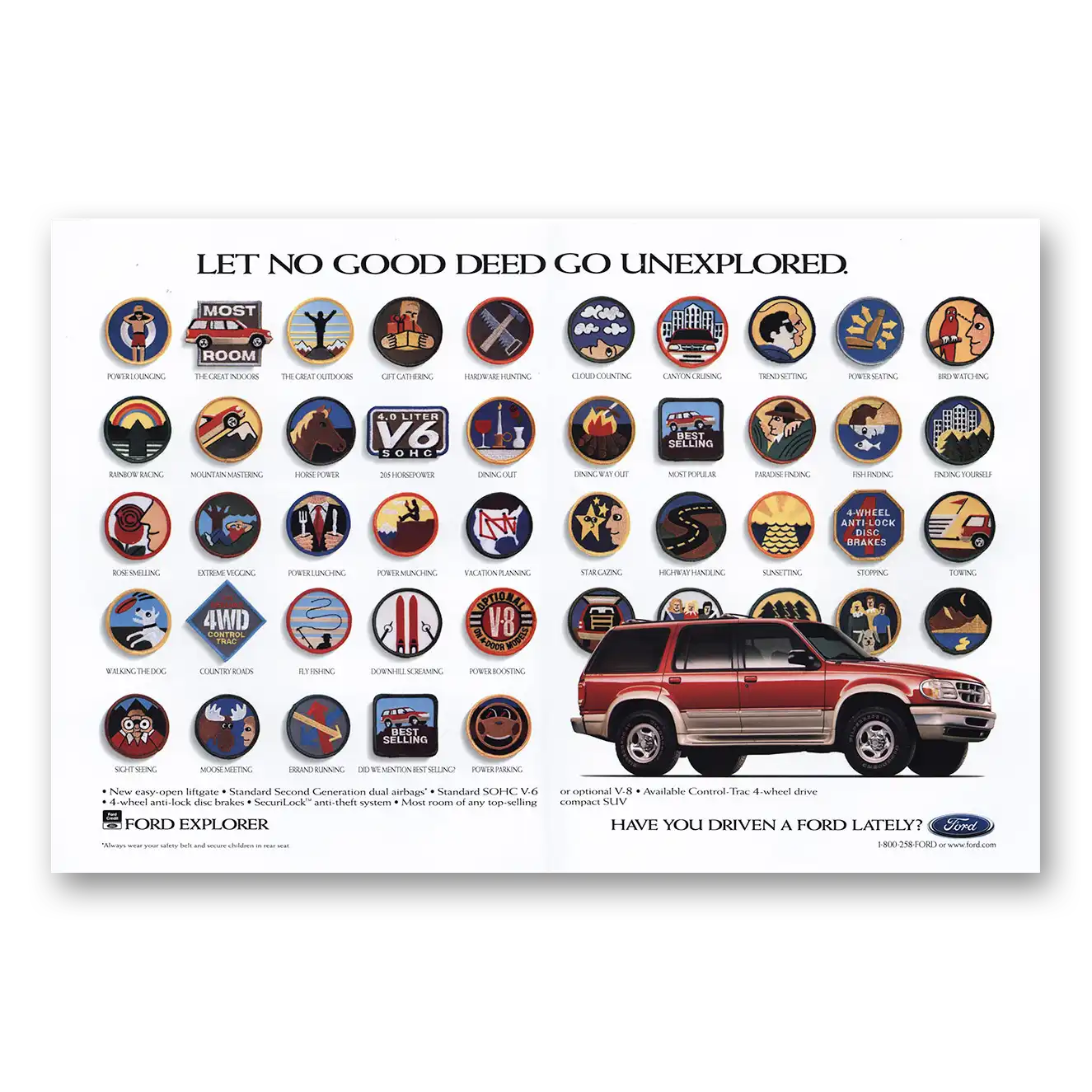 1998 Ford Explorer Let No Good Deed Go Unexplored Vintage Magazine Print Ad