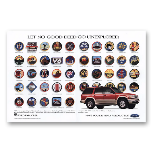 1998 Ford Explorer Let No Good Deed Go Unexplored Vintage Magazine Print Ad