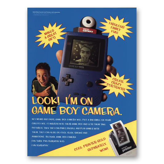 1998 Nintendo Game Boy Camera Vintage Magazine Print Ad