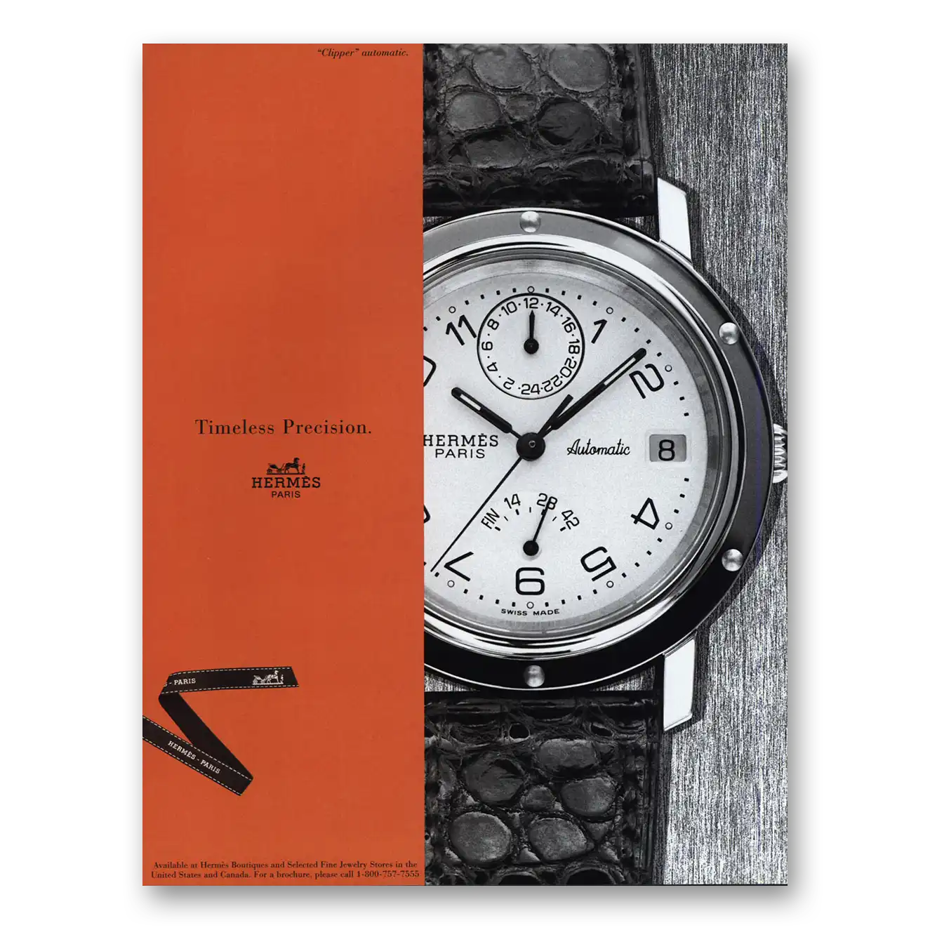 1998 Hermes Timeless Precision Vintage Magazine Print Ad