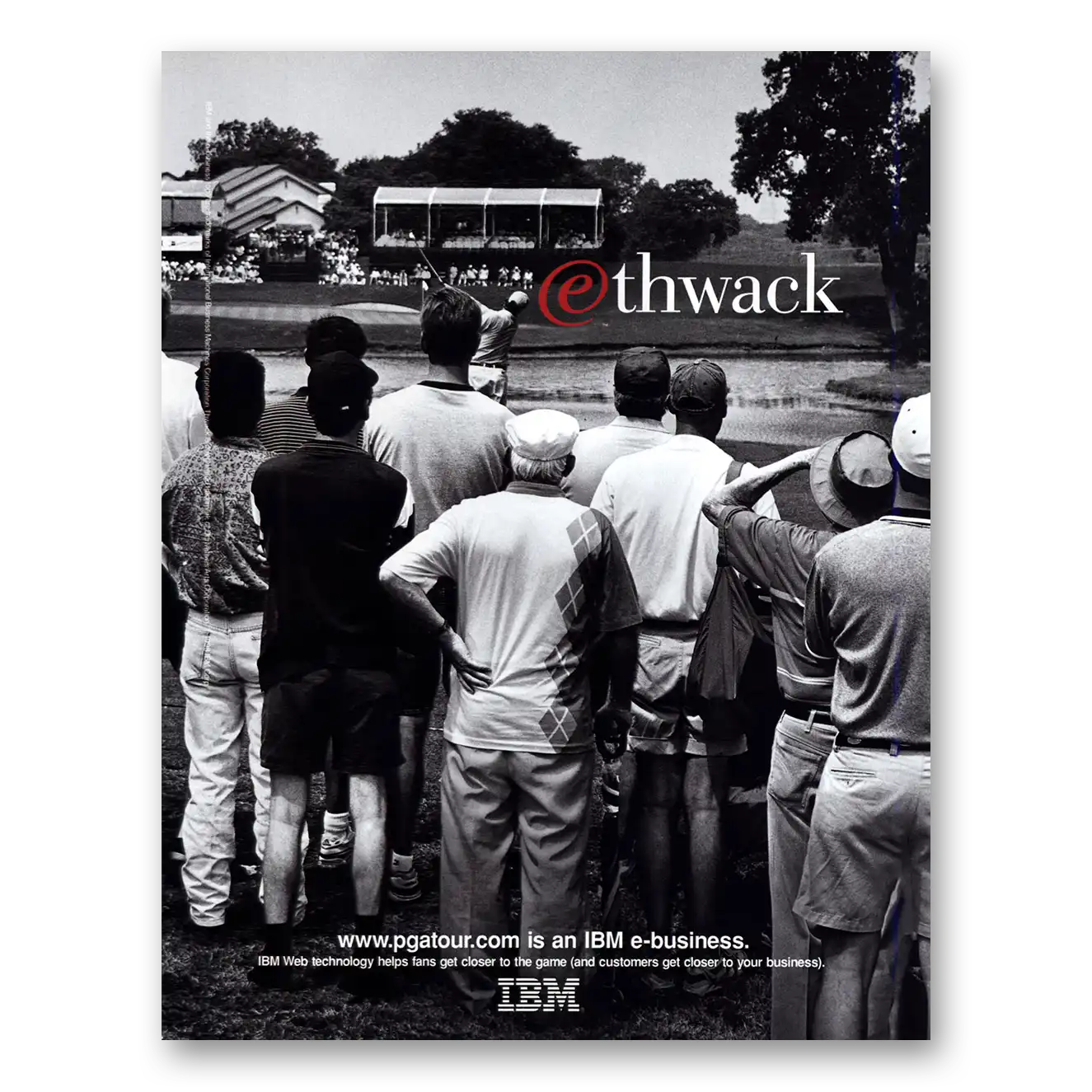 1998 IBM Computers Thwack PGA Tour Vintage Magazine Print Ad