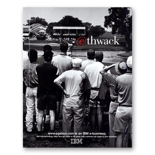 1998 IBM Computers Thwack PGA Tour Vintage Magazine Print Ad