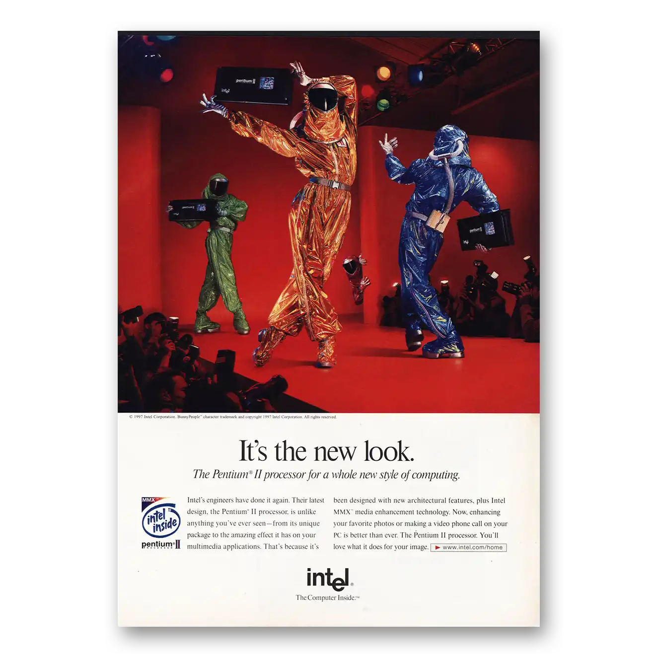 1998 Intel New Look Vintage Magazine Print Ad