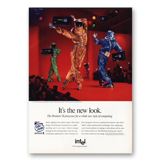 1998 Intel New Look Vintage Magazine Print Ad