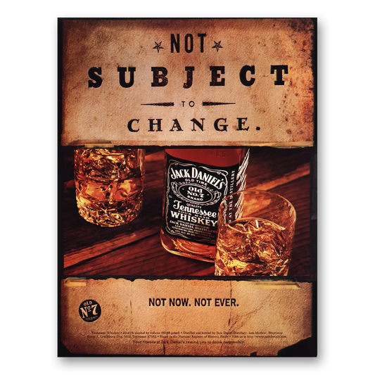 1998 Jack Daniels Not Subject to Change Vintage Magazine Print Ad