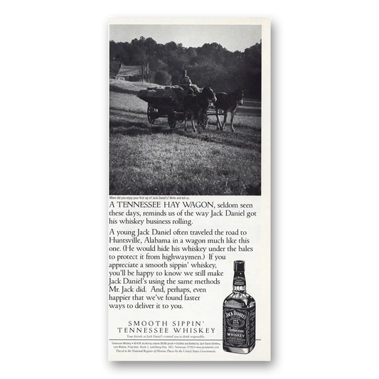 1998 Jack Daniels Tennessee Hay Wagon Vintage Magazine Print Ad