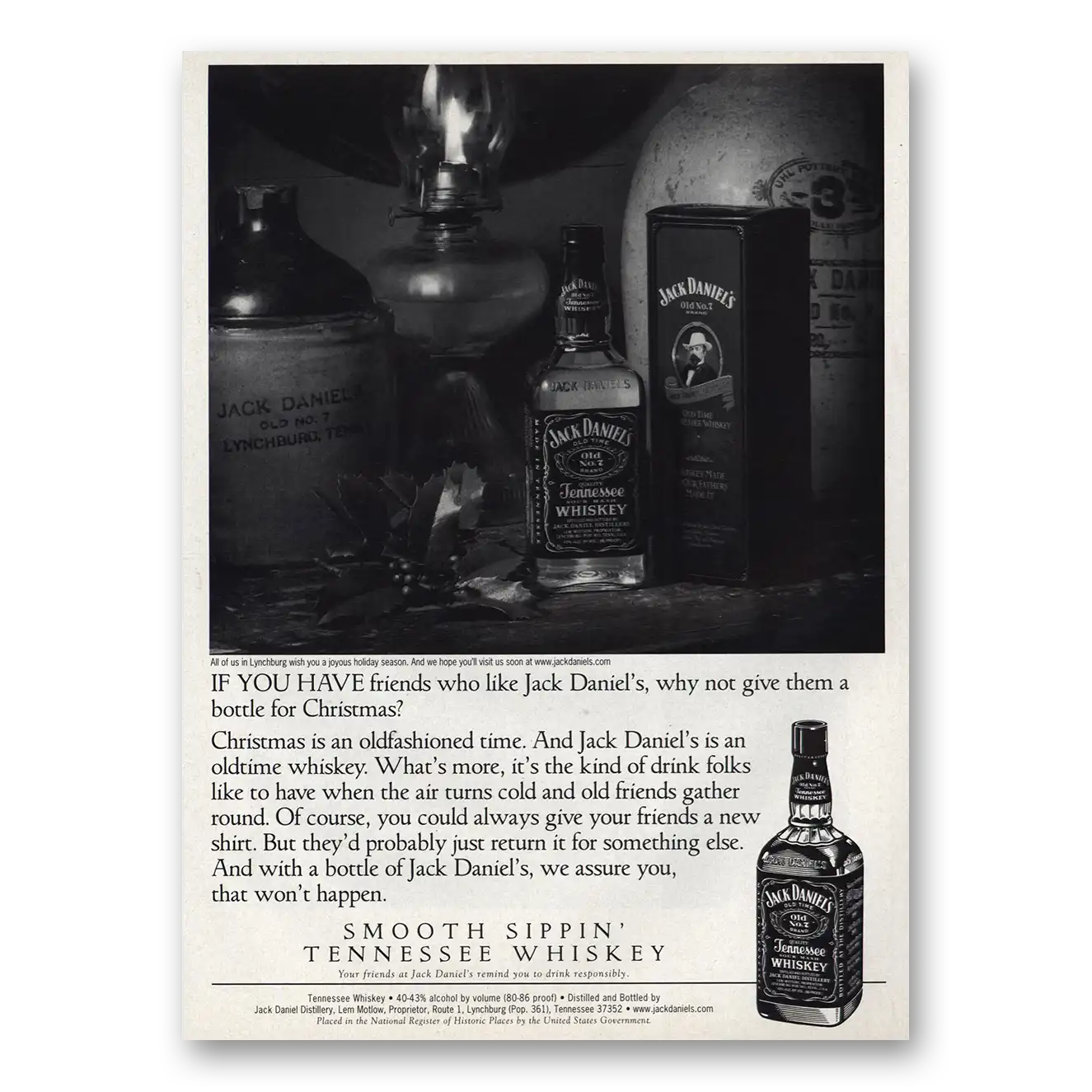 1998 Jack Daniels If You Have Friends Vintage Magazine Print Ad