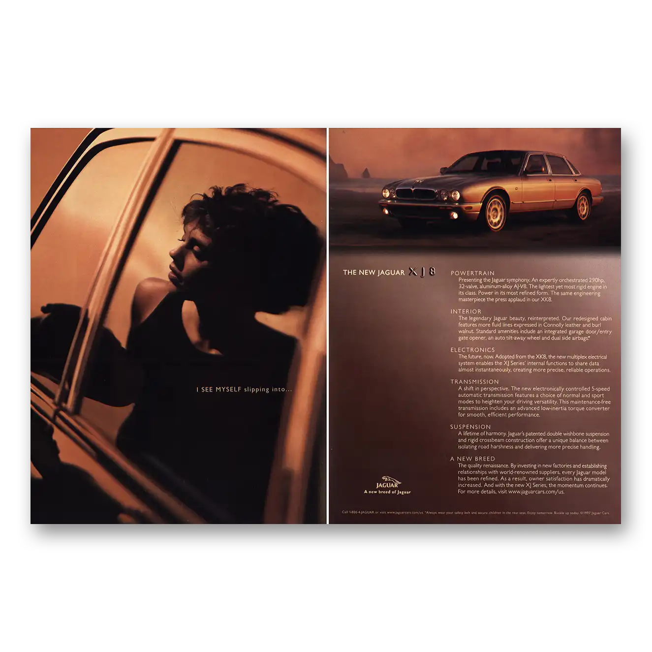 1998 Jaguar XJ8 I See Myself Slipping Into Vintage Magazine Print Ad