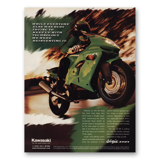 1998 Kawasaki Ninja Keep Up With Technology Vintage Magazine Print Ad