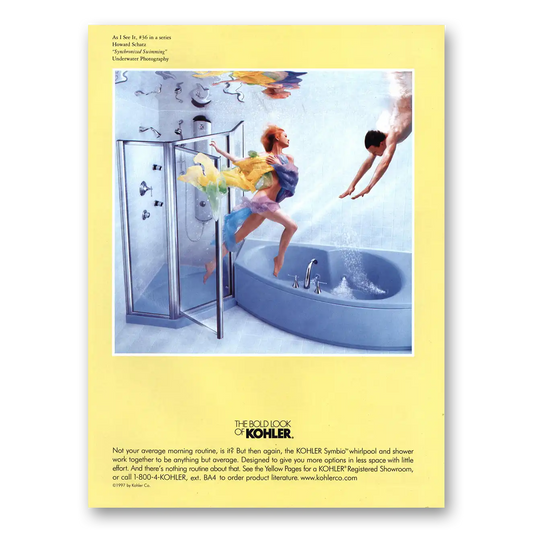 1998 Kohler Not Your Average Morning Routine Vintage Magazine Print Ad