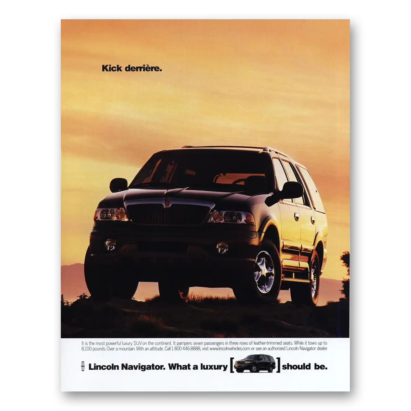 1998 Lincoln Navigator Kick Derriere Vintage Magazine Print Ad