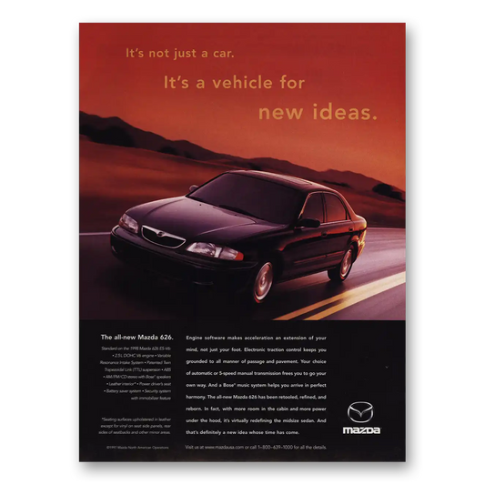 1998 Mazda Vehicle for New Ideas Vintage Magazine Print Ad