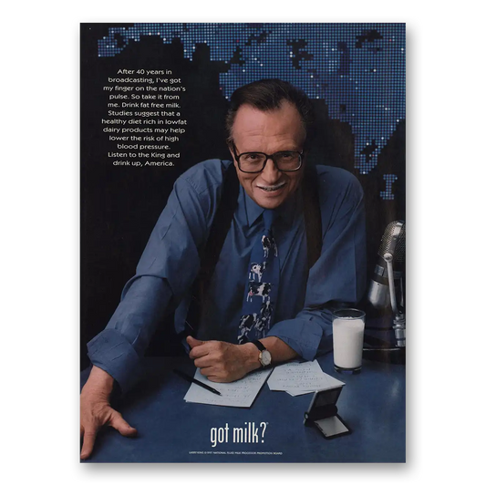 1998 Got Milk Got Milk Larry King Vintage Magazine Print Ad