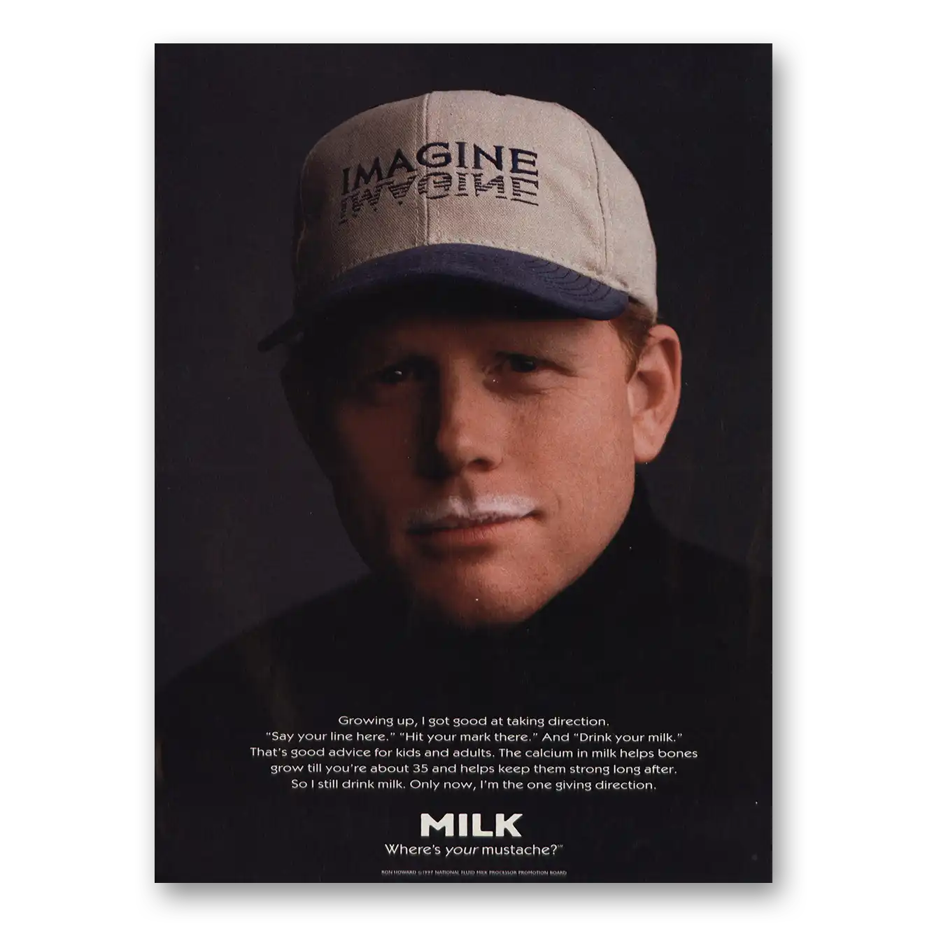 1998 Got Milk Milk Mustache Ron Howard Imagine Vintage Magazine Print Ad