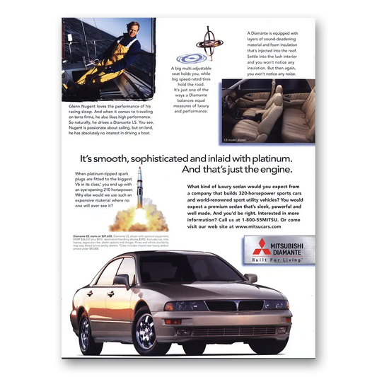 1998 Mitsubishi Diamante Glenn Nugent Inlaid With Platinum Vintage Magazine Print Ad