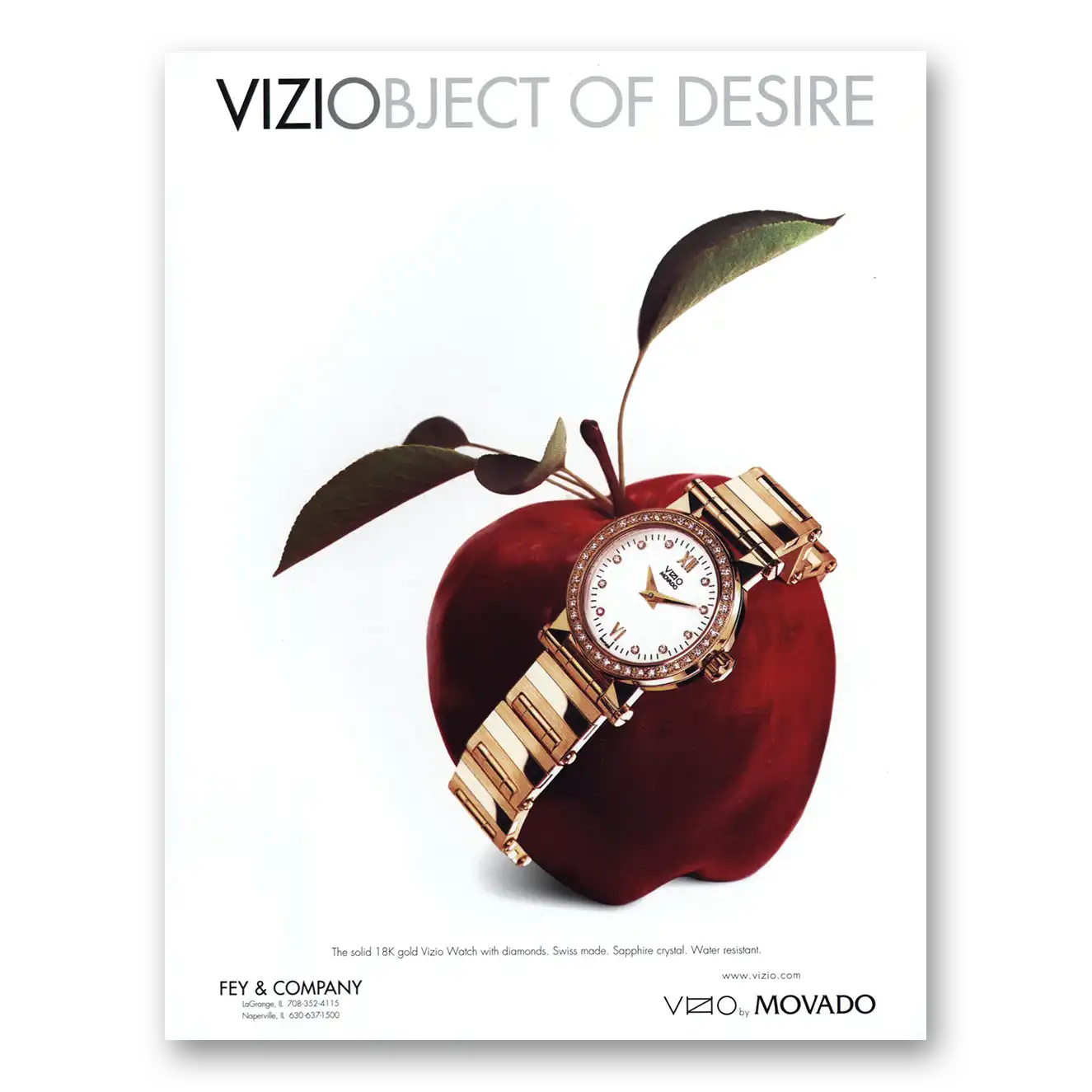 1998 Movado Watch Vizio ViziObject of Desire Vintage Magazine Print Ad