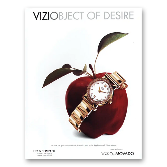 1998 Movado Watch Vizio ViziObject of Desire Vintage Magazine Print Ad