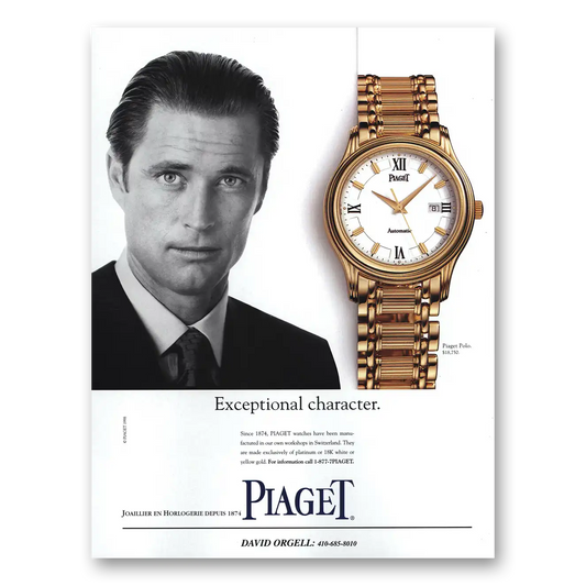 1998 Piaget Watches Exceptional Character Vintage Magazine Print Ad