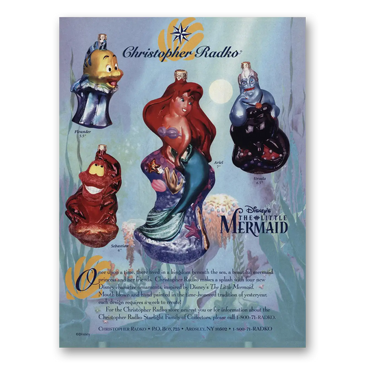 1998 Christopher Radko Little Mermaid Vintage Magazine Print Ad