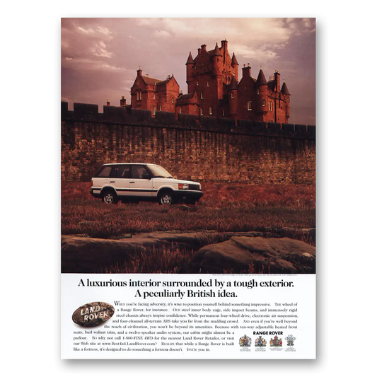 1998 Range Rover Luxurious Interior Tough Exterior Vintage Magazine Print Ad