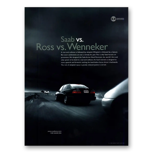 1998 Saab Ross vs Wenneker Vintage Magazine Print Ad