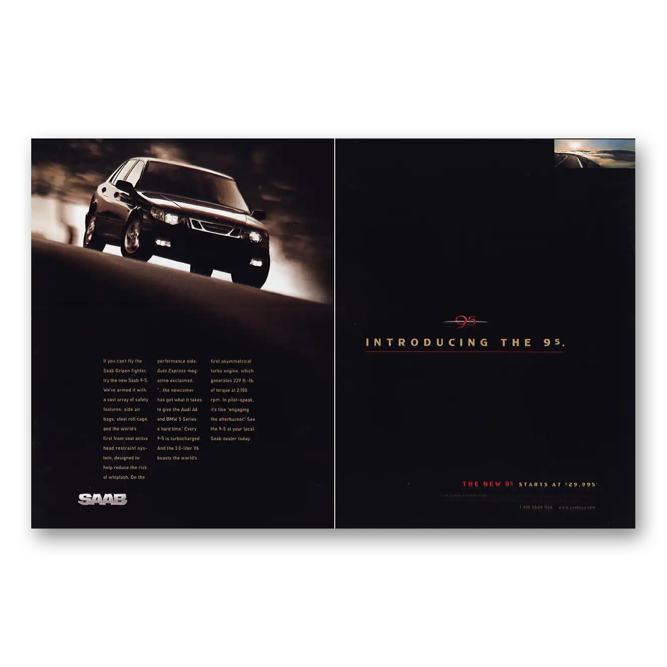 1998 Saab Introducing the 95 Vintage Magazine Print Ad