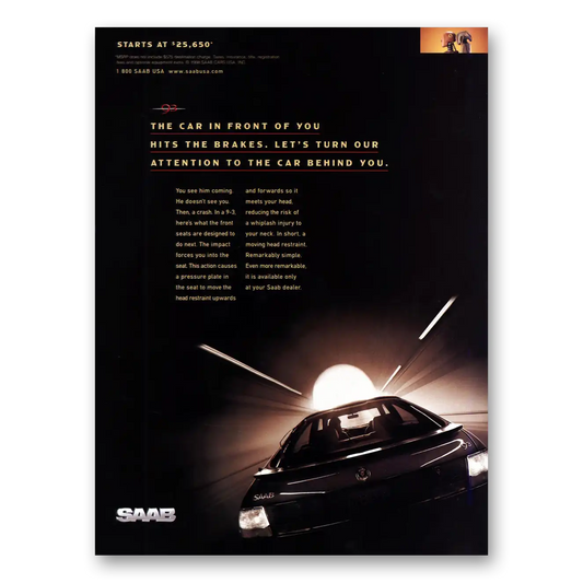 1998 Saab This Car In Front of You Vintage Magazine Print Ad