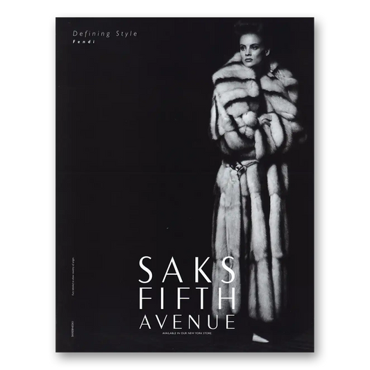 1998 Saks Fifth Avenue Defining Style Fendi Vintage Magazine Print Ad