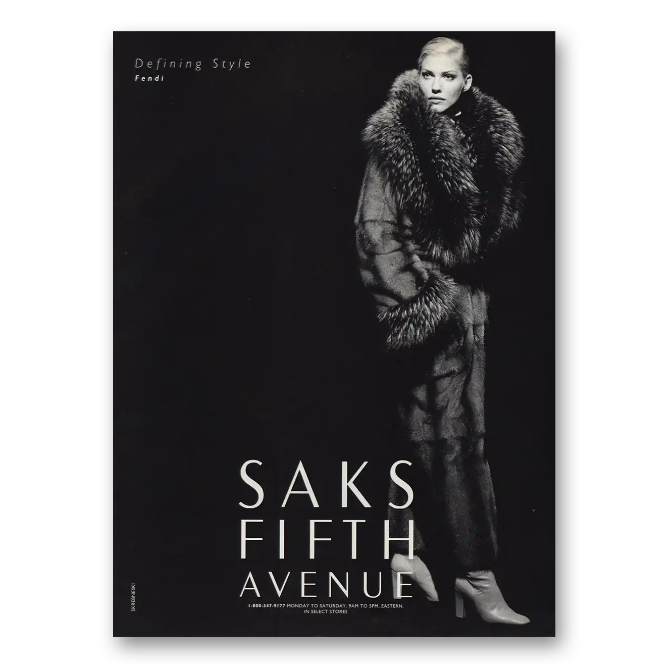 1998 Saks Fifth Avenue Fendi Defining Style Vintage Magazine Print Ad