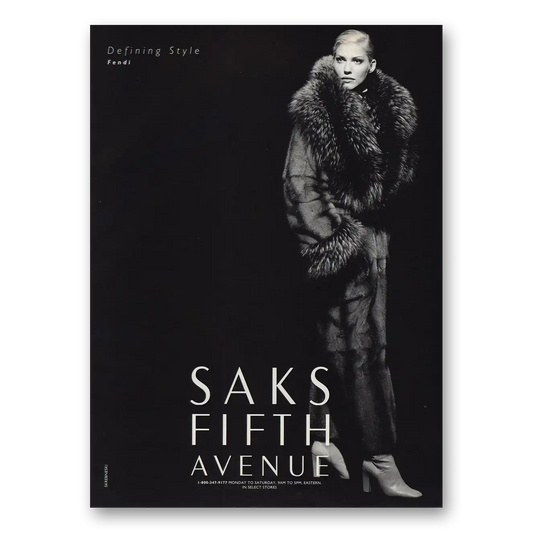 1998 Saks Fifth Avenue Fendi Defining Style Vintage Magazine Print Ad