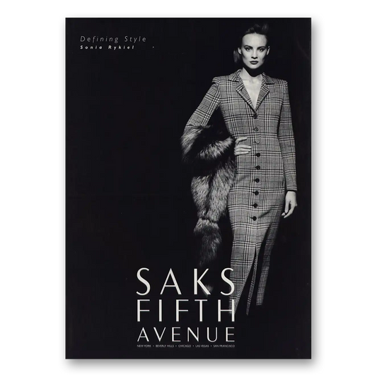 1998 Saks Fifth Avenue Defining Style Sonia Rykiel Vintage Magazine Print Ad