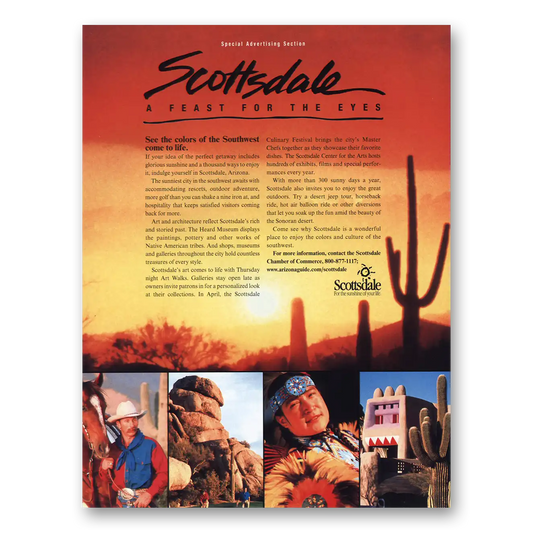 1998 Scottsdale Arizona Feast for the Eyes Vintage Magazine Print Ad