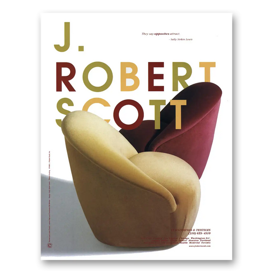 1998 J Robert Scott Chairs They Say Opposites Attract Vintage Magazine Print Ad