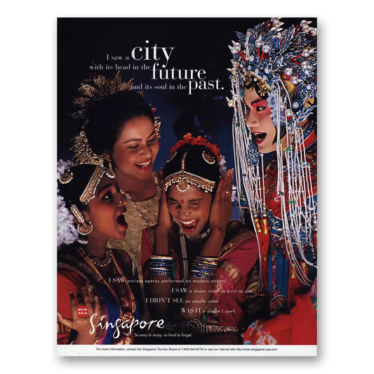 1998 Singapore City Future Past Vintage Magazine Print Ad