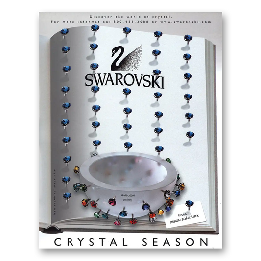 1998 Swarovski Crystals Crystal Season Vintage Magazine Print Ad