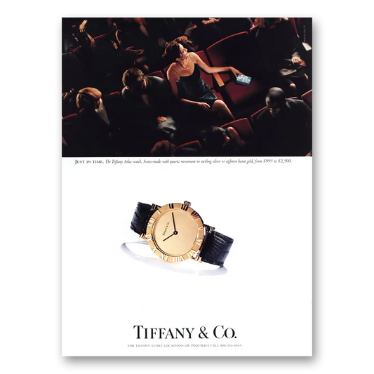 1998 Tiffany & Co Watches Atlas Watch Just In Time Vintage Magazine Print Ad