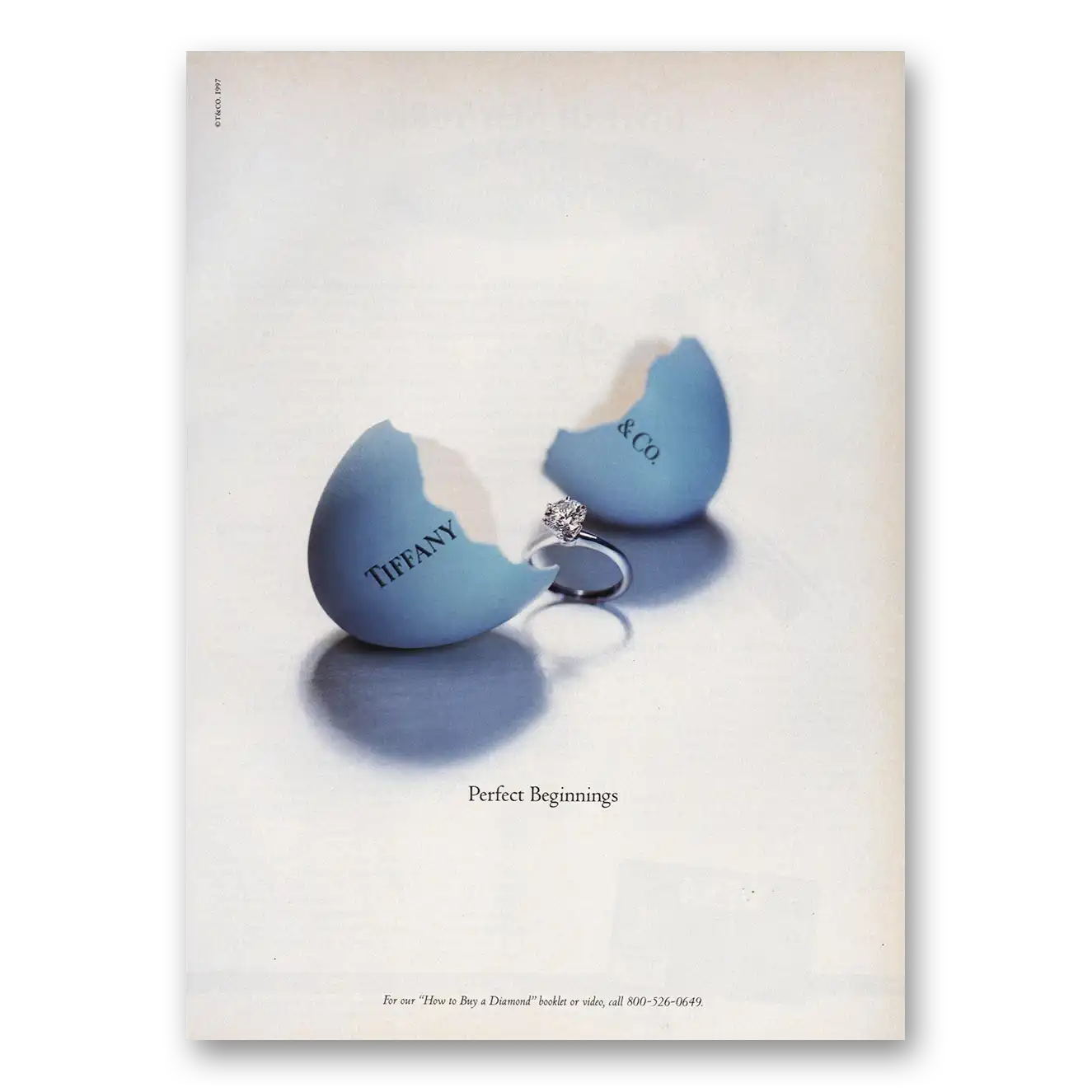 1998 Tiffany & Co Perfect Beginnings Vintage Magazine Print Ad